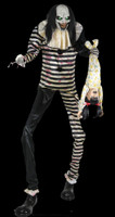 7' tall life Size Animated Sweet Dreams Killer Clown holding Screaming Child Halloween Prop