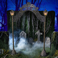 97" Halloween Manor Archway Graveyard Cemetery Decor Prop
