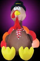 6' tall Lighted Turkey air blown airblown Inflatable Thanksgiving Pilgrim Yard Decor Decoration