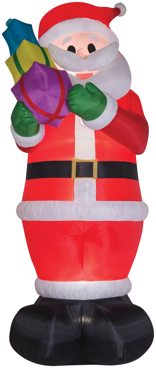 GOOSH Animated 8 Foot Wide Christmas Inflatable Santa Claus Flying Airplane Blow Up Holiday Yard Decorations