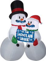 Animated 72" tall Lighted Shivering Snowman Couple Snow air blown airblown Inflatable Christmas Yard Decor Decoration