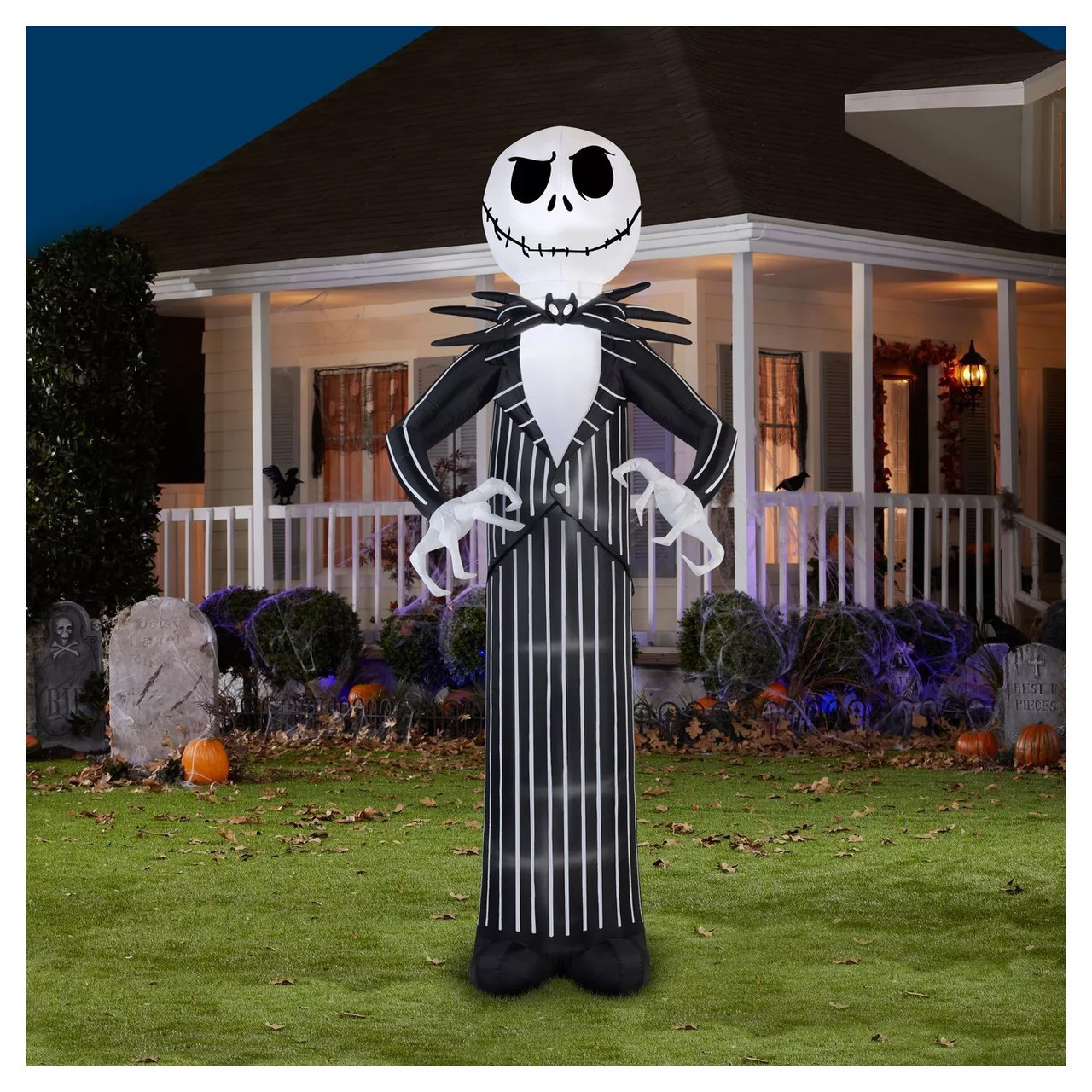 120" tall Lighted Jack Skellington Giant air blown airblown Inflatable  Nightmare before Christmas Yard Decor Outdoor Decoration