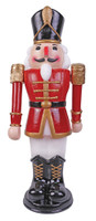 36" tall Animated Moves Lights Sounds Red/Wt Nutcracker Christmas Decor Decoration Prop