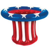 27" Inflatable Patriotic 4th of July Independence  Day Uncle Sam Hat Cooler Decor Decoration