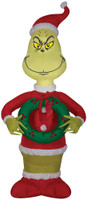 48" tall Lighted air blown airblown Grinch w/Wreath-small Inflatable Christmas Dr Seuss Yard Decor Outdoor Decoration