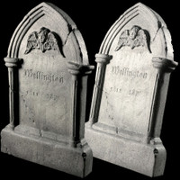 Animated 36" Tipping Tombstone Gravestone Frightronics Cross Graveyard Cemetery Halloween Headstone Prop