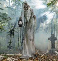 7 foot Life Size Animated Wailing Phantom Graveyard Cemetery Halloween Prop