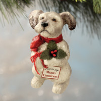 Bethany Lowe Terrier Puppy with Holy Ornament A Child's Christmas Decoration