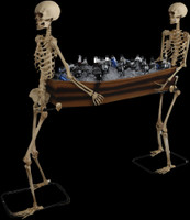 Life Size Skeletons Carrying Coffin Party Refreshments Halloween Prop