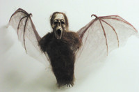 23" Hanging Flying Monkey Bat Gaping Mouth Halloween Prop