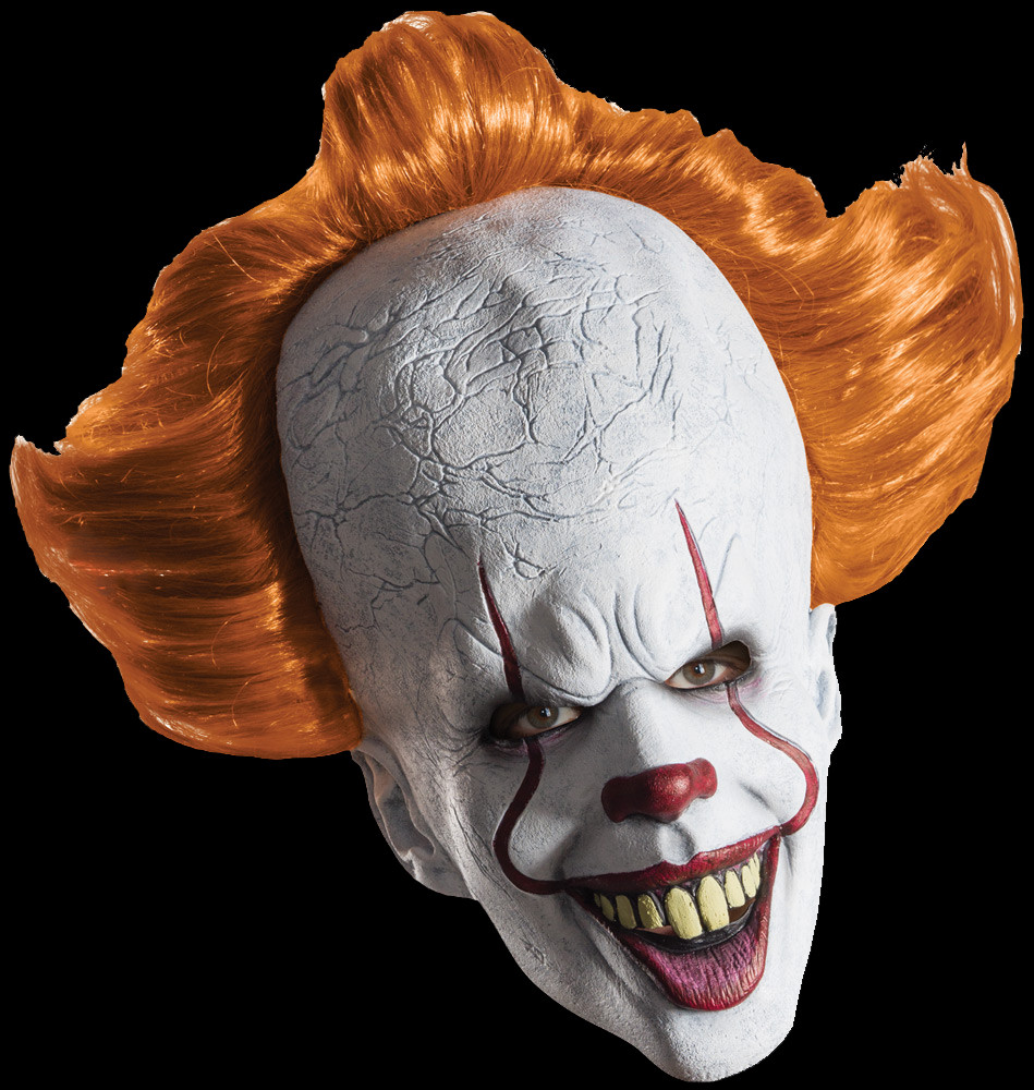 New Pennywise the Clown Movie Novel It Stephen King King's Horror Halloween  Costume Full Overhead Mask with Attached Hair It