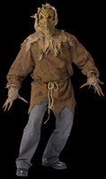 Men's Adult Rough Evil Burlap Head Scarecrow Halloween Costume