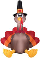 60' tall Lighted Happy Turkey Day airblown Inflatable Thanksgiving Pilgrim Yard Decor Decoration