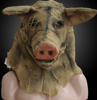 Creepy Ritual Burlap Scarecrow Pig Halloween Costume Adult Mask