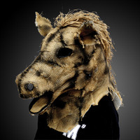 Creepy Ritual Burlap Scarecrow Horse Halloween Costume Adult Mask