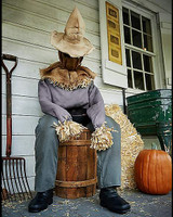 Animated Life Size Sitting Scare Surprise Scarecrow Halloween Prop