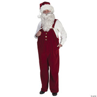 Adult Santa Claus Bib Jumpsuit Overalls Loose Saint Nick Suit Christmas Costume