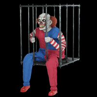 Animated Cagey Clown Caged Clown Walk Around Halloween Prop Costume Accessory