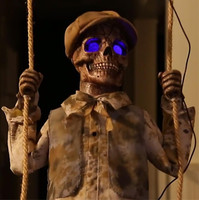 Animated Life Size Swinging Skeletal Boy Haunted Skeleton Halloween Prop Decoration