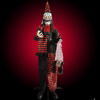 72" Animated Standing Shaking Circus Clown Halloween Prop Haunted House Party Decoration