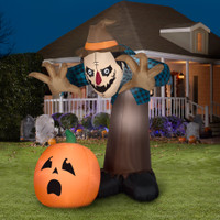 90" Animated Air blown Airblown Inflatable Hunched Scarecrow w/led Halloween Yard Prop Decor
