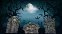 Sunken 18th Century 3 piece kit Graveyard Cemetery Gravestones Halloween Tombstone Headstone Decor Prop
