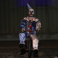 Animated 32" Tricycle Circus Clown Haunted Doll Amusement Park Halloween Prop