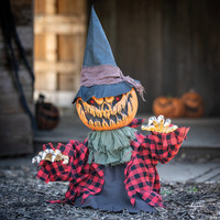 2 ft. Groundbreaker Animated Orange Pumpkin Man Halloween Prop