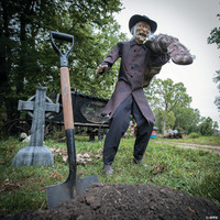 Live Size 72" Animated Grave Robber Monster Halloween Prop Decoration