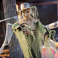 Life Size 6 ft. Animated Inferno Scarecrow Halloween Prop Decoration