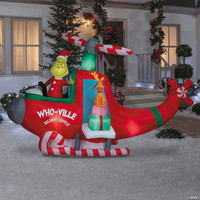 10' Airblown Inflatable Dr. Seuss™ How the Grinch Stole Christmas Grinch in Helicopter Outdoor Yard Decoration