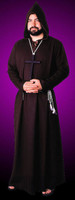 Adult Black or Brown Quality Monk Hooded Robe w/ Hood Rope  Halloween Costume