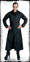 Adult Gothic Dark Trench Coat Black Jacket Halloween Vampire Dracula Costume