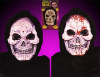 Skull Recycles Blood Dripping Bleeding w/ Heart Hand Pump Halloween Costume Mask