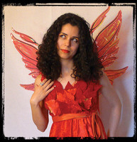 Realistic Azarelle Red Fairy Angel Demon Devil Wings Halloween Costume Accessory