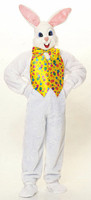 Plush Adult Deluxe Easter Bunny Rabbit Mask & Costume Vest & Tie