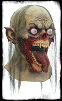 Gory Crazed Tongue Slasher Zombie Ripped Flesh Halloween Costume Mask