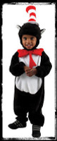 Deluxe Infant 12-18 Mos. Dr Seuss Cat In The Hat Halloween Complete Costume Suit