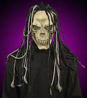 Dead Head Skull w/ Dreads Reaper Halloween Costume Mask - The Holiday Store