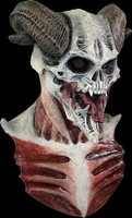 Bizarre Horned Devil Skull Exposed Tendons Ribs Halloween Costume Mask Chest