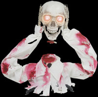 Animated Light Up Skeleton Ground Breaker With Sound Halloween Prop Decoration 