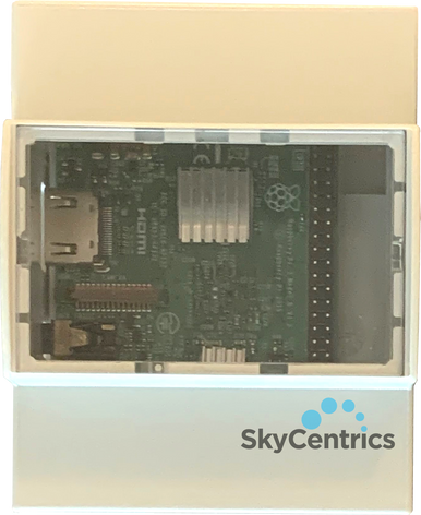 DIN Rail mountable Super SkyBox - CTA-2045 EcoPort, OpenADR 2.0b, IBB Compliant (Top-Down View)