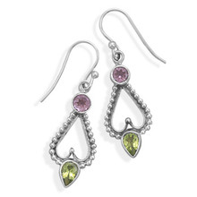 Amethyst and Peridot Earrings