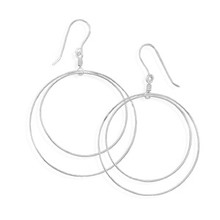 Sterling Silver Double Open Circle Earrings
