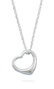 18" Necklace and Floating Heart Pendant