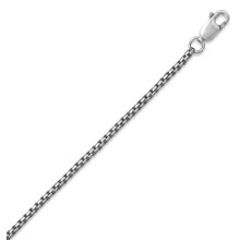 Rounded Oxidized Box Chain Sterling Silver
