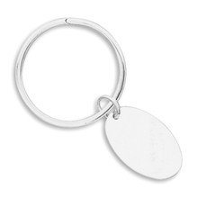 Sterling Round Key Ring Oval Tag