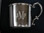Pewter Baby Cup Shown with Roman Monogram Last Name Initial Larger in Center