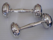 Pewter Barbell Rattle Made in America