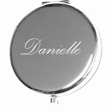 Silver Round Mirror Compact